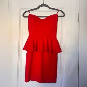 Peplum red dress